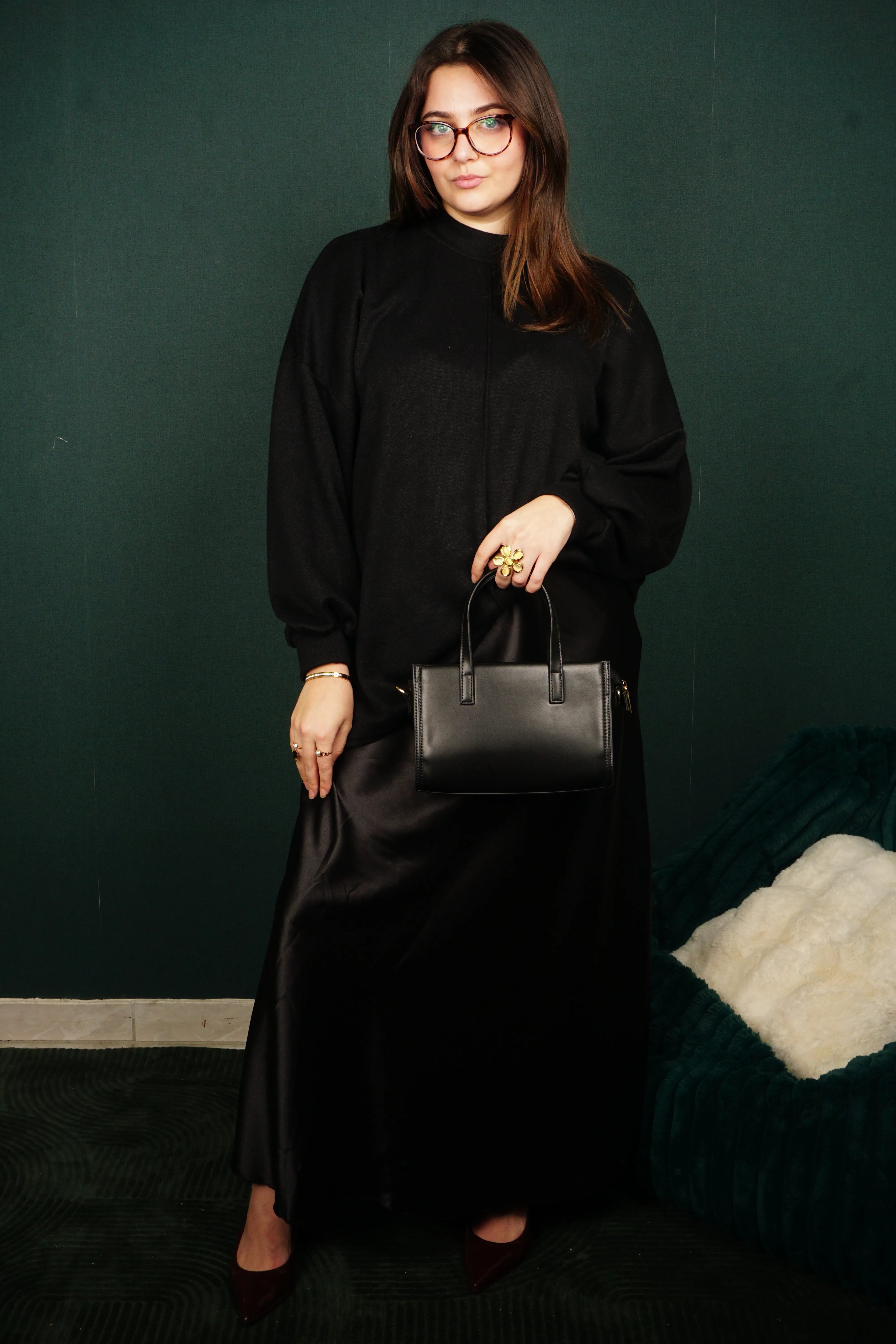 Jupe longue satinée