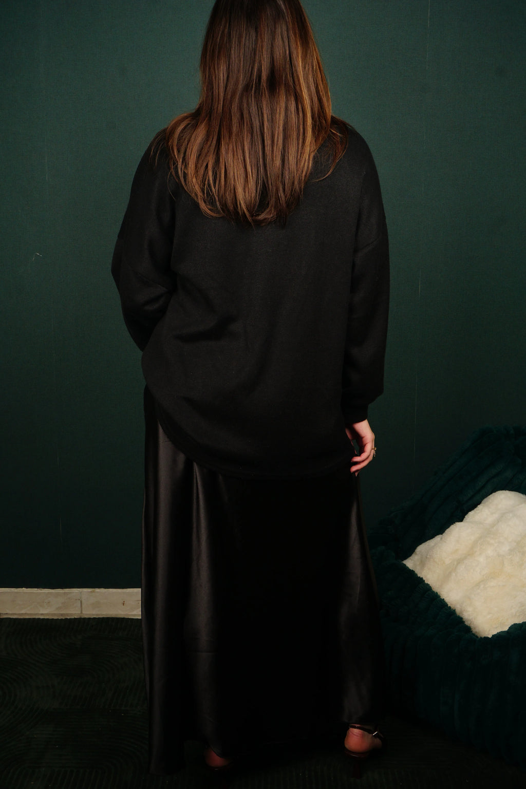 Jupe longue satinée