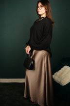 Jupe longue satinée