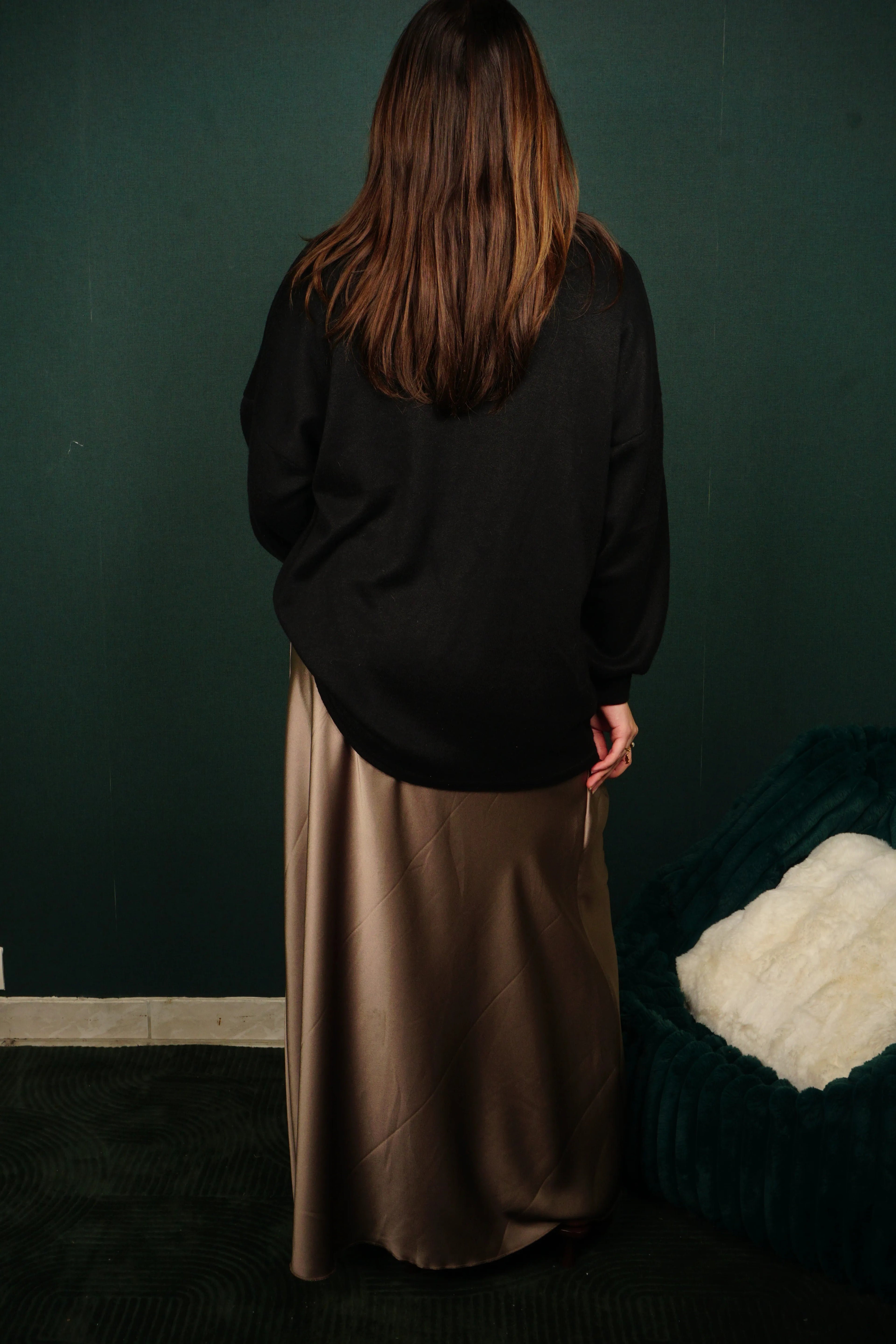 Jupe longue satinée