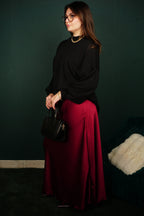 Jupe longue satinée