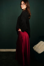 Jupe longue satinée