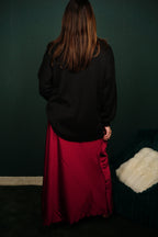 Jupe longue satinée