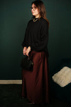 Jupe longue satinée